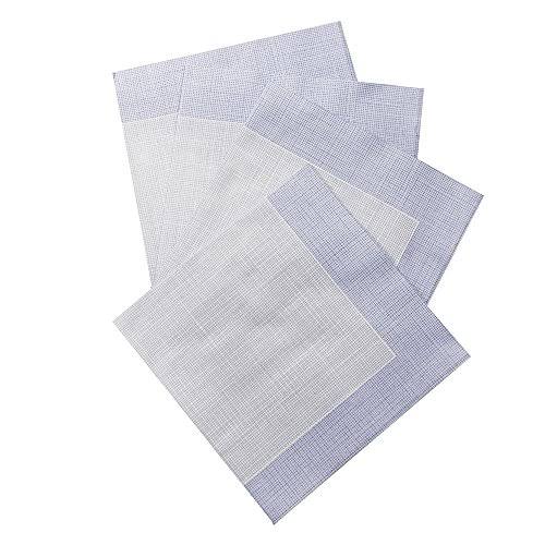 White with Blue Threads Disposable Napkins 16x16 Inches 600 Count K944712