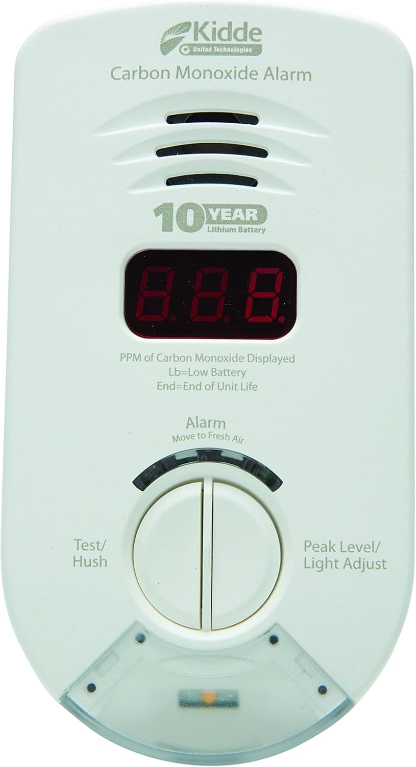 Carbon Monoxide Detector, AC-Plug-In with Lithium Battery Backup, Digital Display, Pack of 2 T560966
