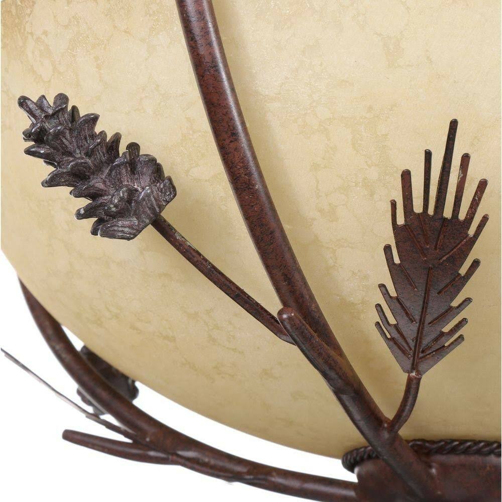 17 in. 3-Light Semi-Flush Mount with Glass Shade J1030