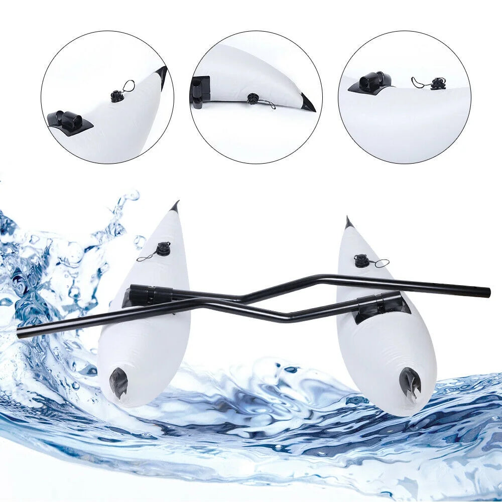 White 2Pcs Inflatable Kayak Outrigger Stabilizer Kit P6691