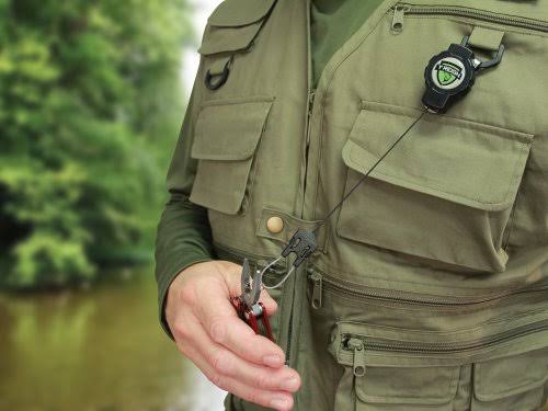 Large Retractable Gear Tether with Rotating Clip, 48 inch Kevlar Cord, Black Polycarbonate Case B905471