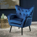 Navy Blue Velvet Arm Chair J990774