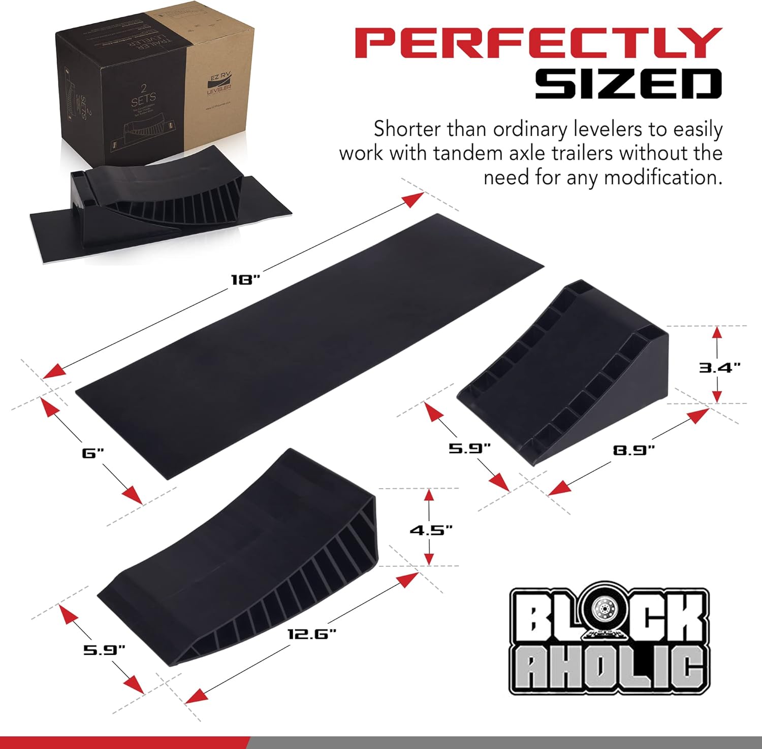 Curved Leveling Ramp with Chocks and Rubber Mat for Single Axle Campers Q197