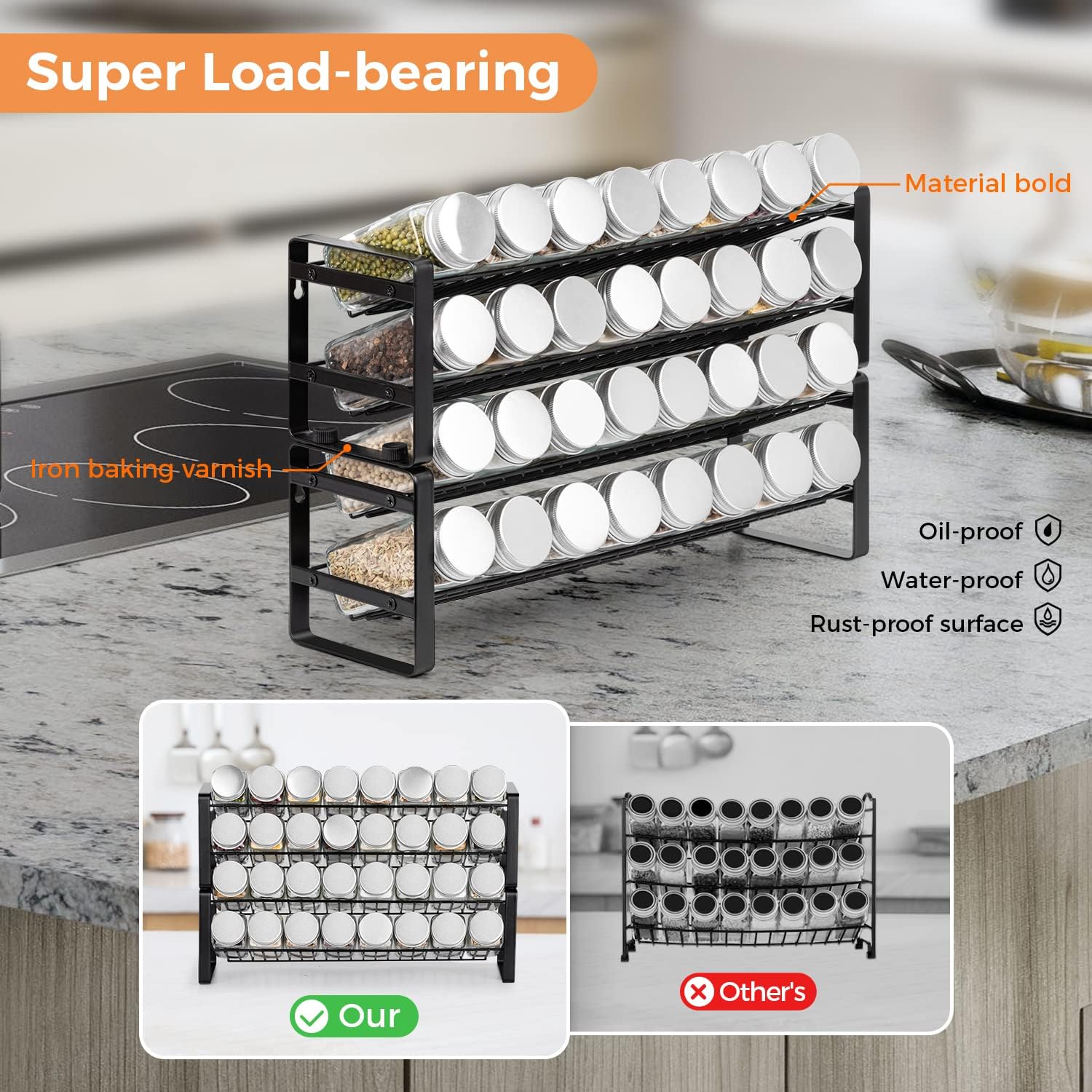 4-tier Stackable Spice Rack Organizer Y3689