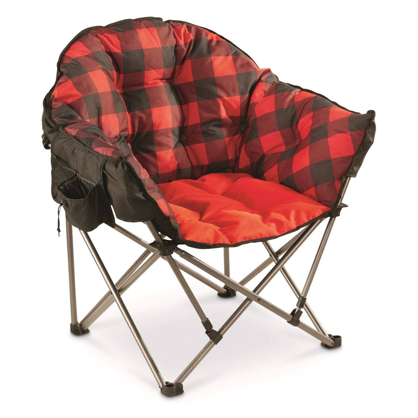 Red Plaid Oversized Club Camp Chair U194616