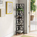 Espresso Metal Corner Bookcase Y111