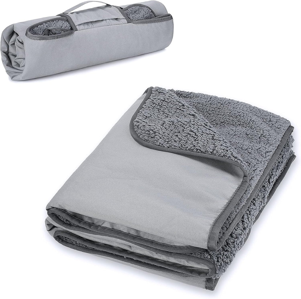 Navy Waterproof Sherpa Fleece Stadium Throw Blanket M147855