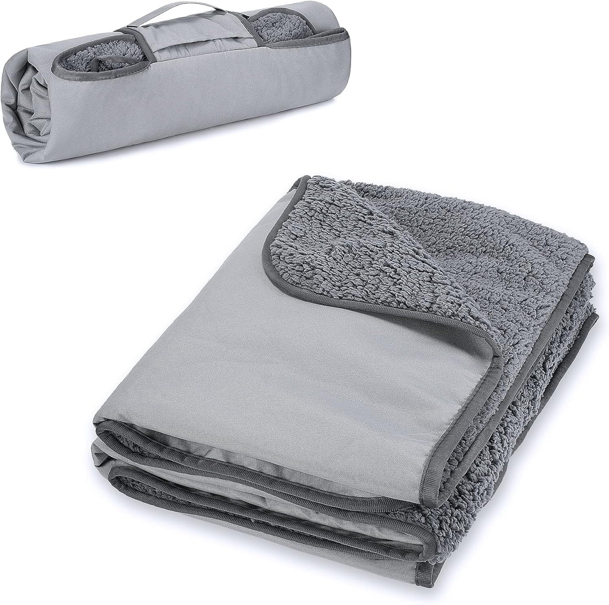 Navy Waterproof Sherpa Fleece Stadium Throw Blanket M147855