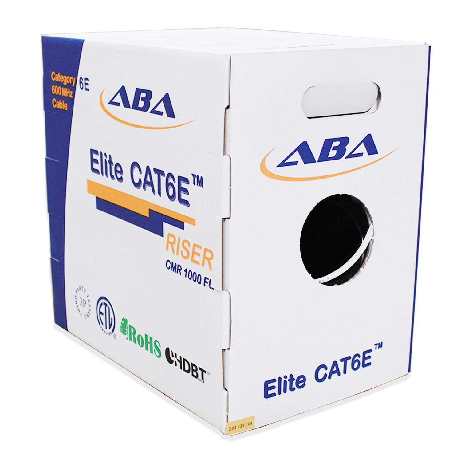 Cat6 CMR Riser Ethernet Cable 1000ft, 24AWG, Solid Bare Copper, 600MHz, Bulk LAN Cable - Green M6861