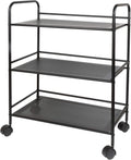White 3-Tier Metal Rolling Utility Cart E93673