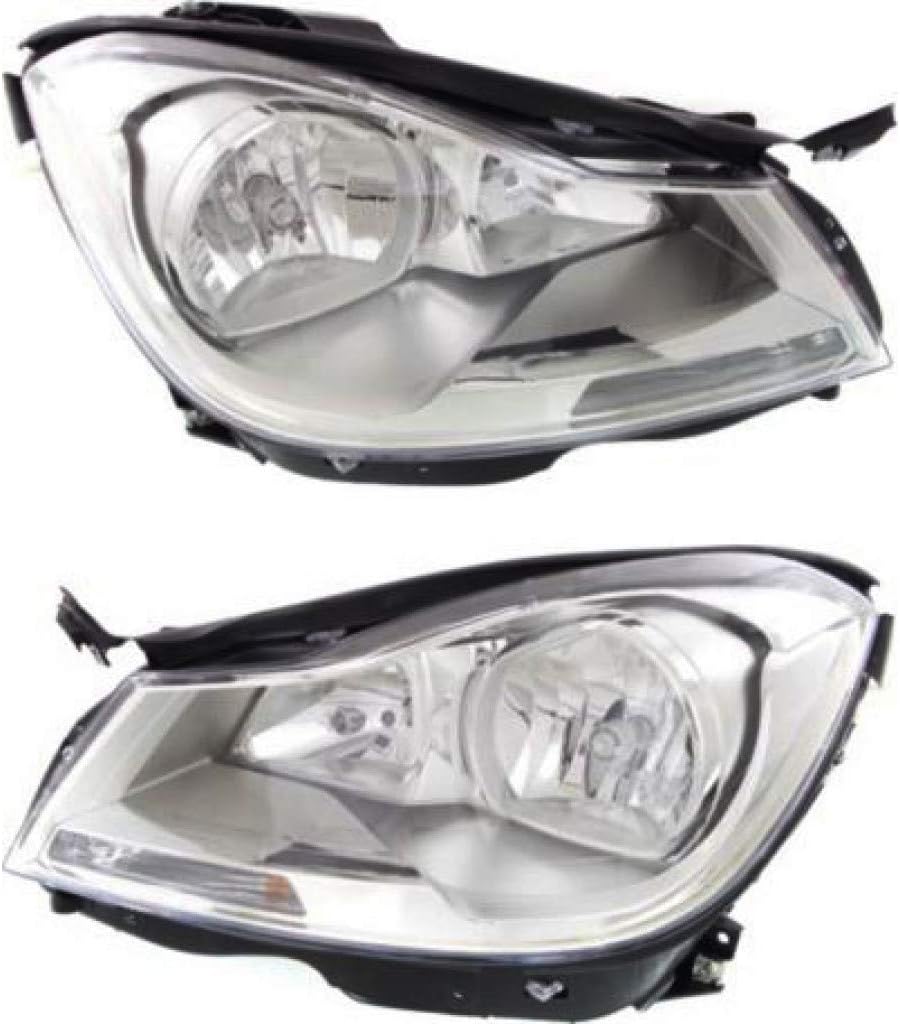 Headlight Assembly Pair for Mercedes-Benz C250 C300 C350 C63 AMG 2012 2013 2014 Halogen CAPA Certified X294