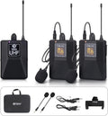UHF Wireless Lavalier Microphone System with Receiver & Transmitters, Dual Mics, 164 Feet C6997