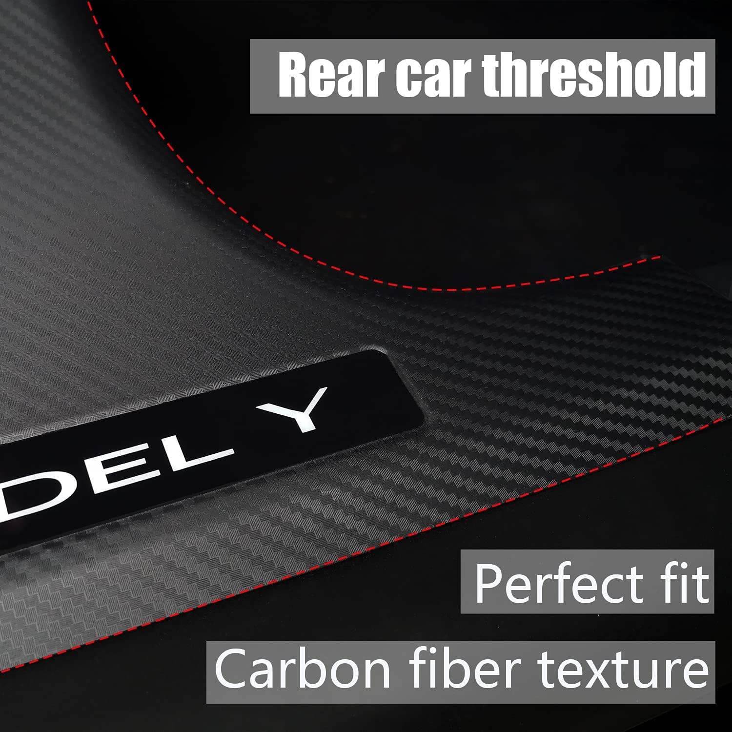 Matte Carbon Fiber ABS Door Sill Protector Set Z43532