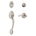 Satin Nickel Single Cylinder Handleset with Flair Lever L255096