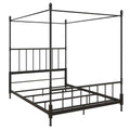 Black Metal Canopy Bed Full F9832
