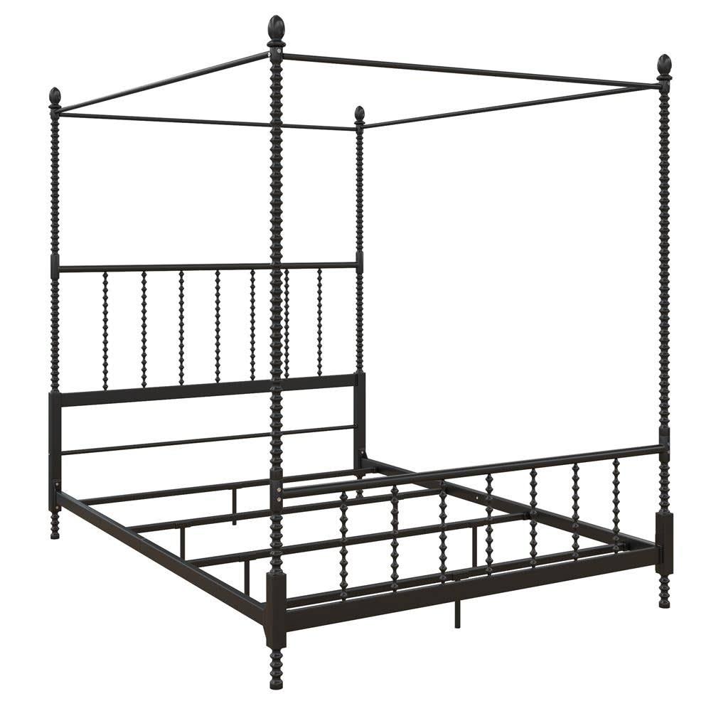 Black Metal Canopy Bed Full F9832