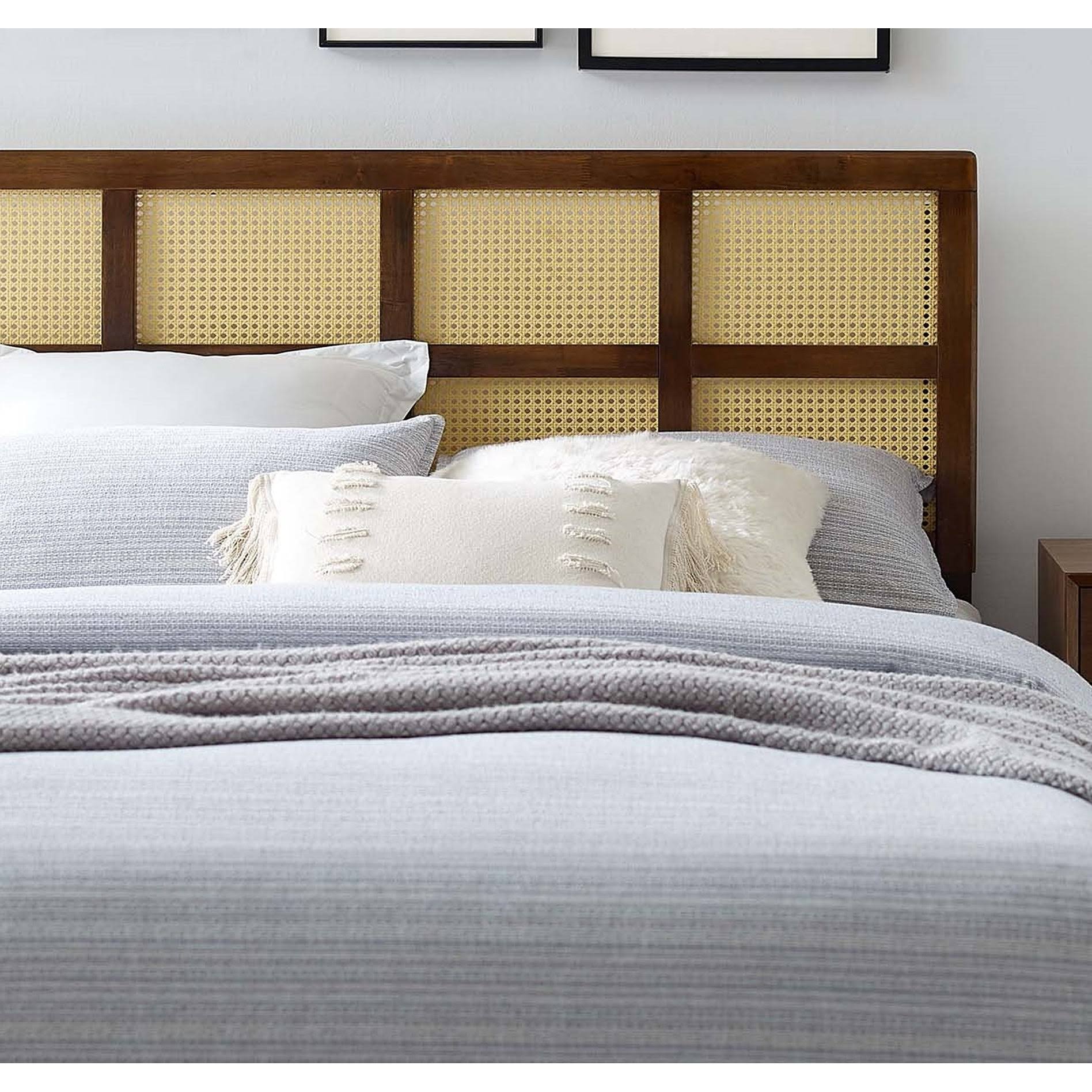 Queen Size Walnut Wooden Headboard R77641
