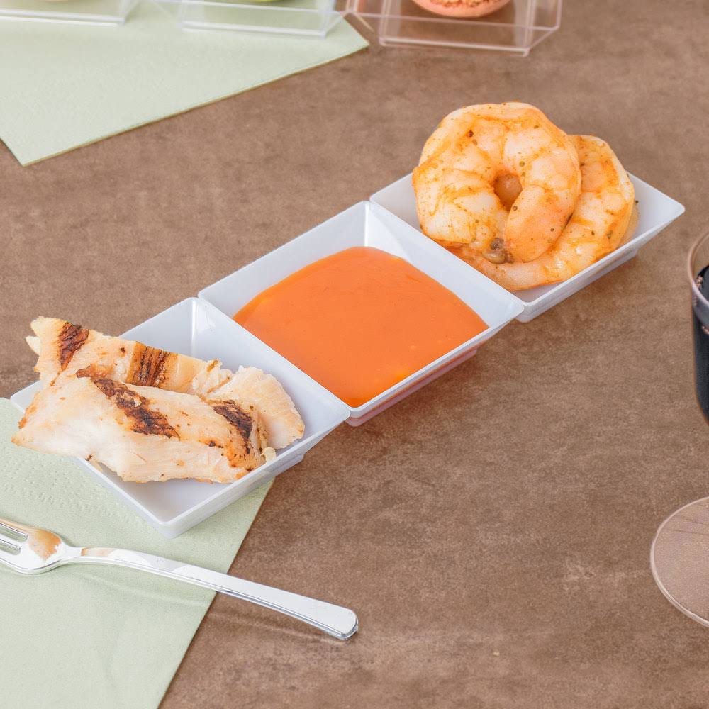 White Plastic Sectional Tiny Tray L864