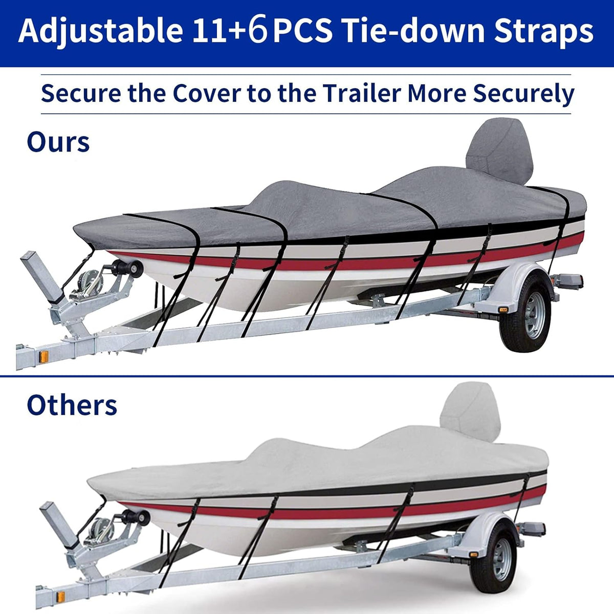 100% Waterproof 800D Marine Grade Polyester Canvas Bass Boat Cover J8532