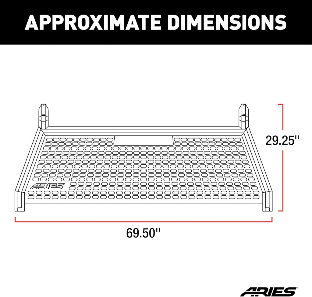Black Aluminum Truck Headache Rack Cab Protector D437