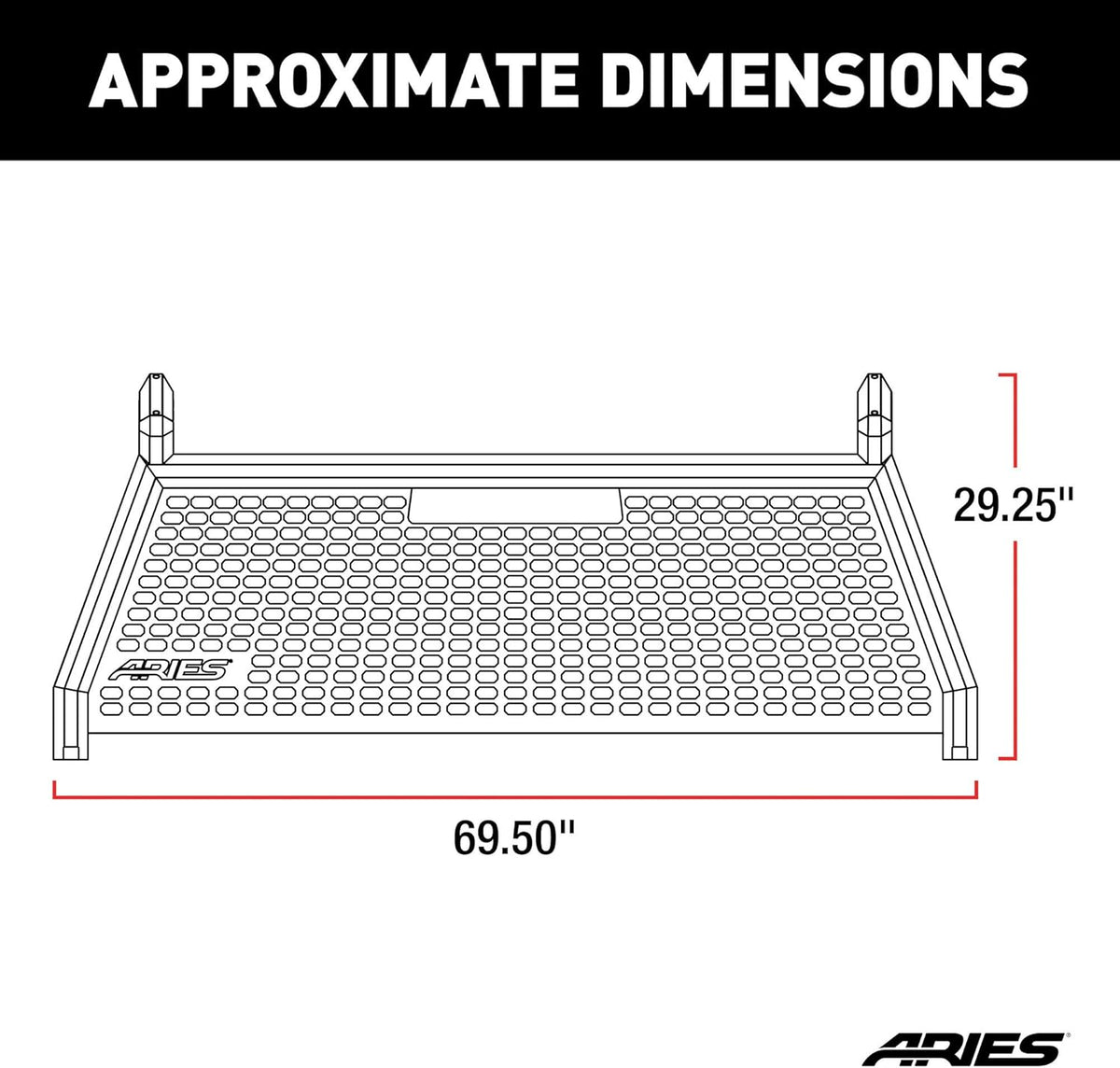 Black Aluminum Truck Headache Rack Cab Protector D437