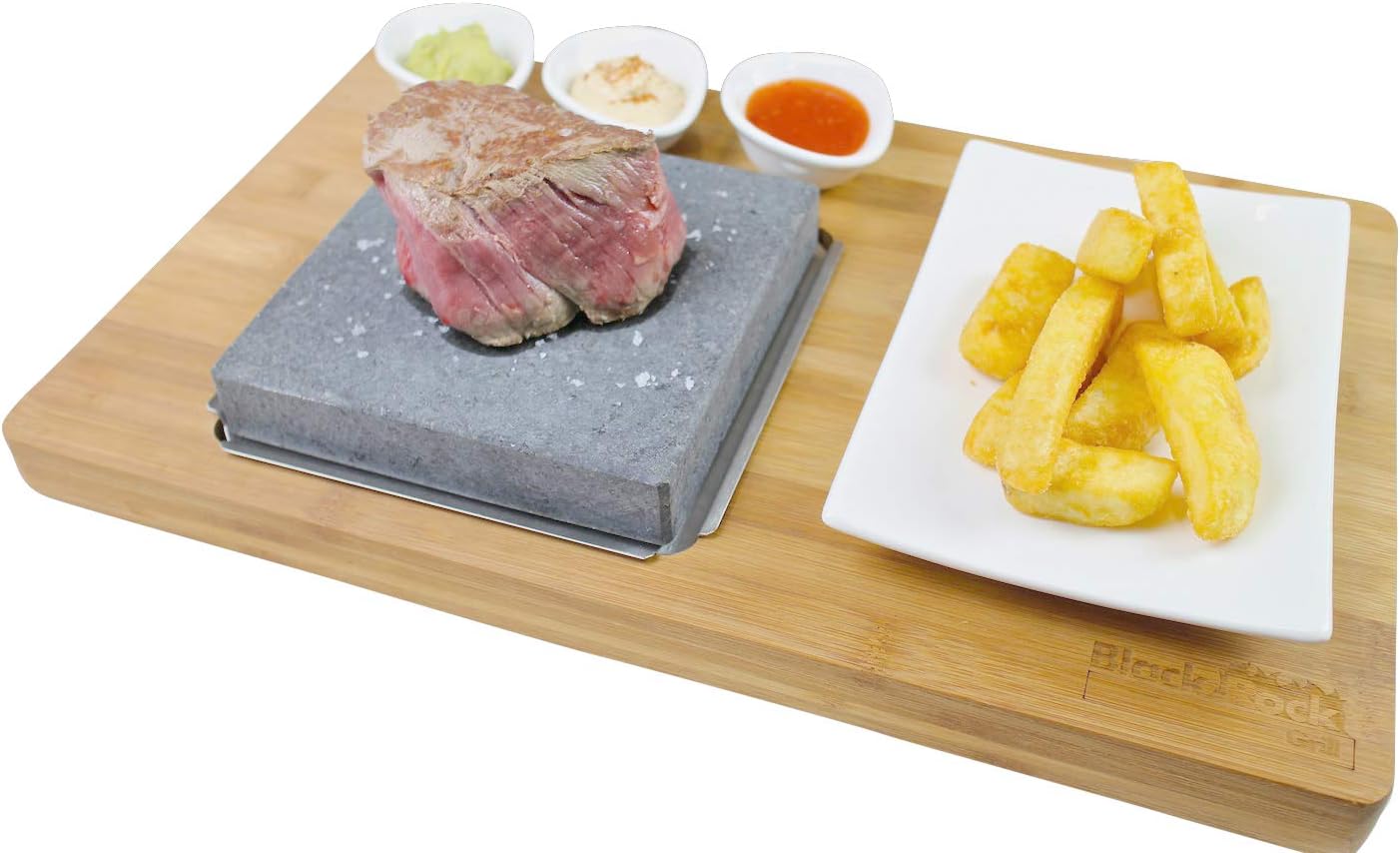 Black Rock Grill Steak On The Stone Set, Hot Rock Grill Table Top Lava Cooking Stone L1137