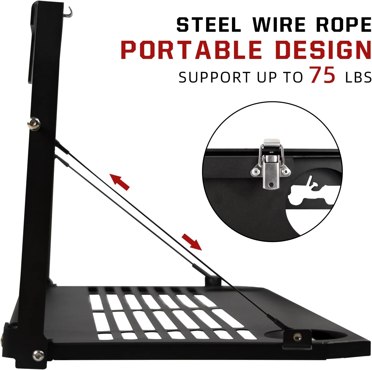 Tailgate Table Steel Foldable Cargo Shelf I272