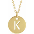 18k Yellow Gold Plated Sterling Silver Initial Necklace W67081