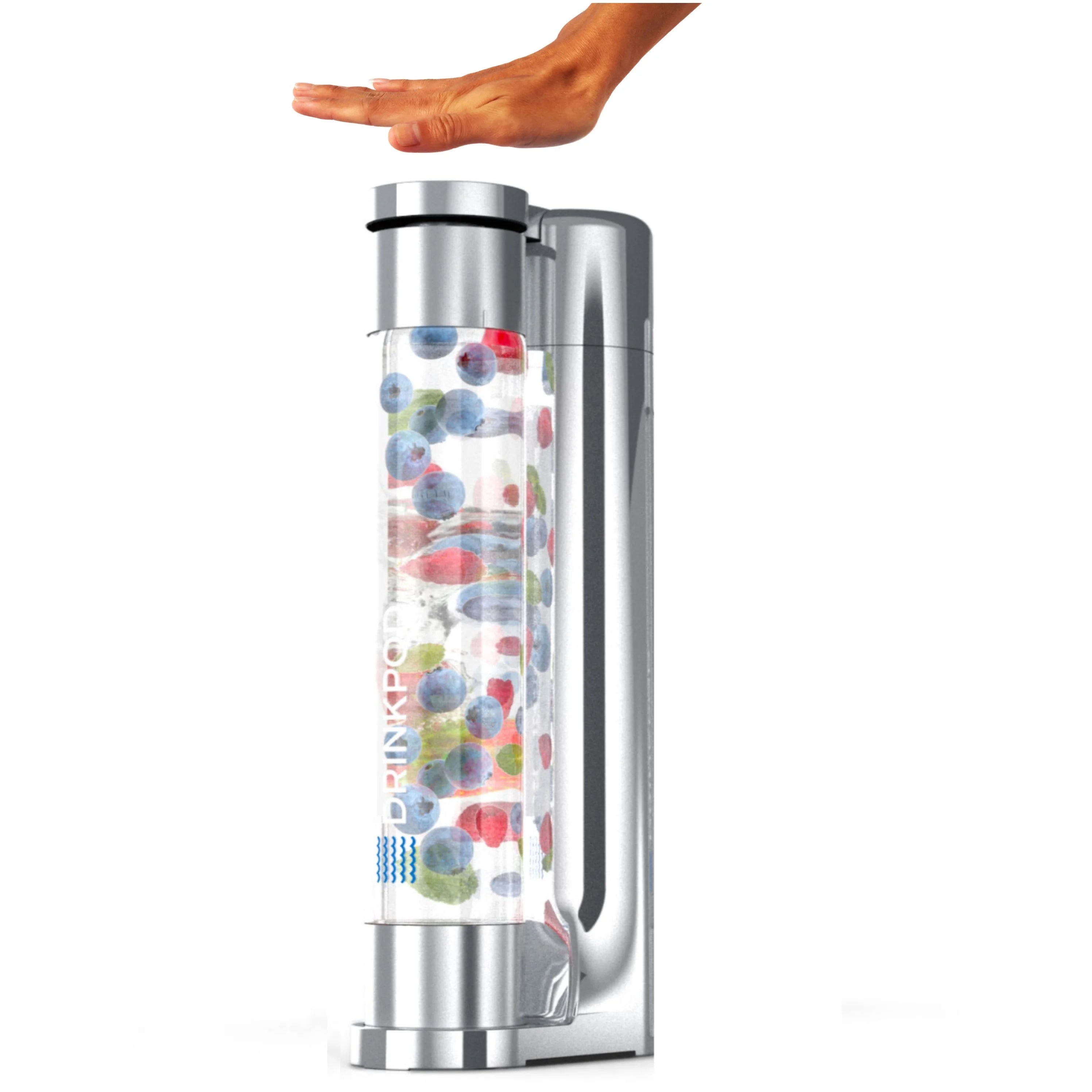 Silver Chrome Soda Maker with Three 1L Bottles O47435