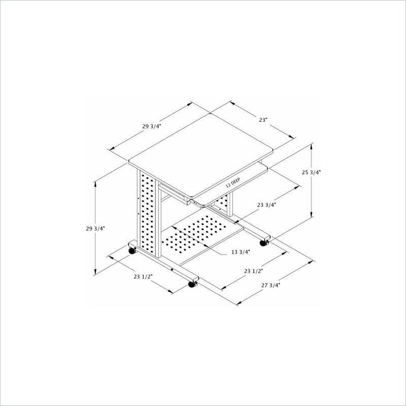 Anthracite Rectangular Mobile Workstation Z39157