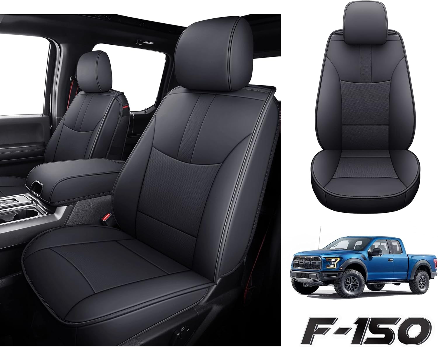 Leather Car Seat Cover for Ford F150 2009-2022 E7874