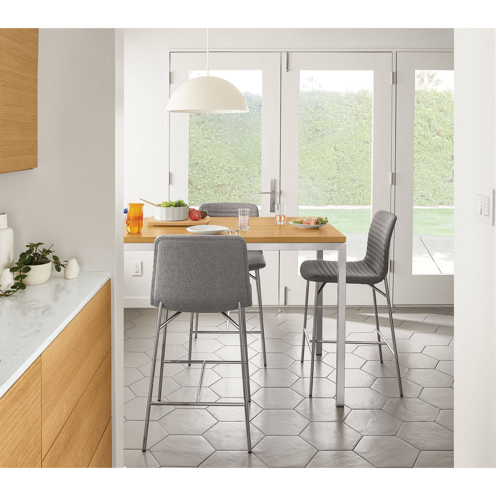 White Parsons Counter Table with White Quartz Top X210