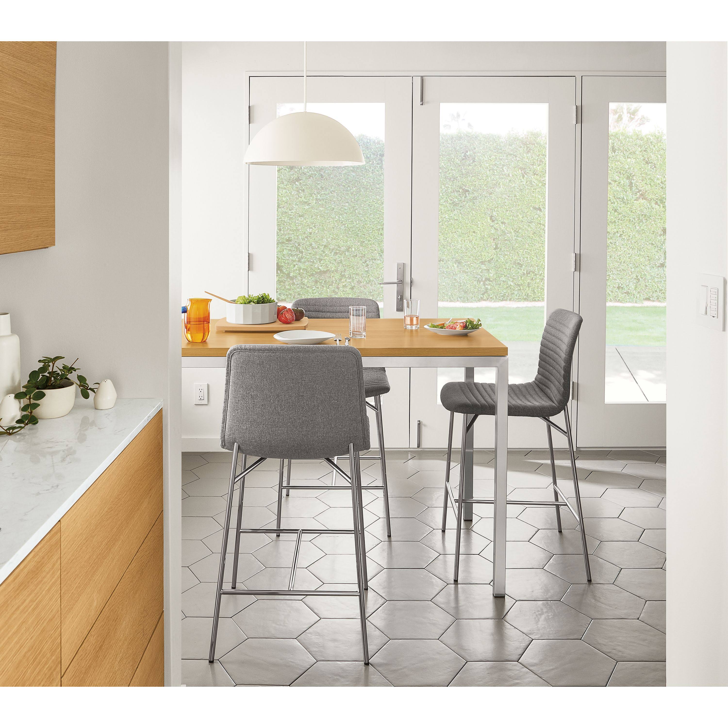 White Parsons Counter Table with White Quartz Top X210