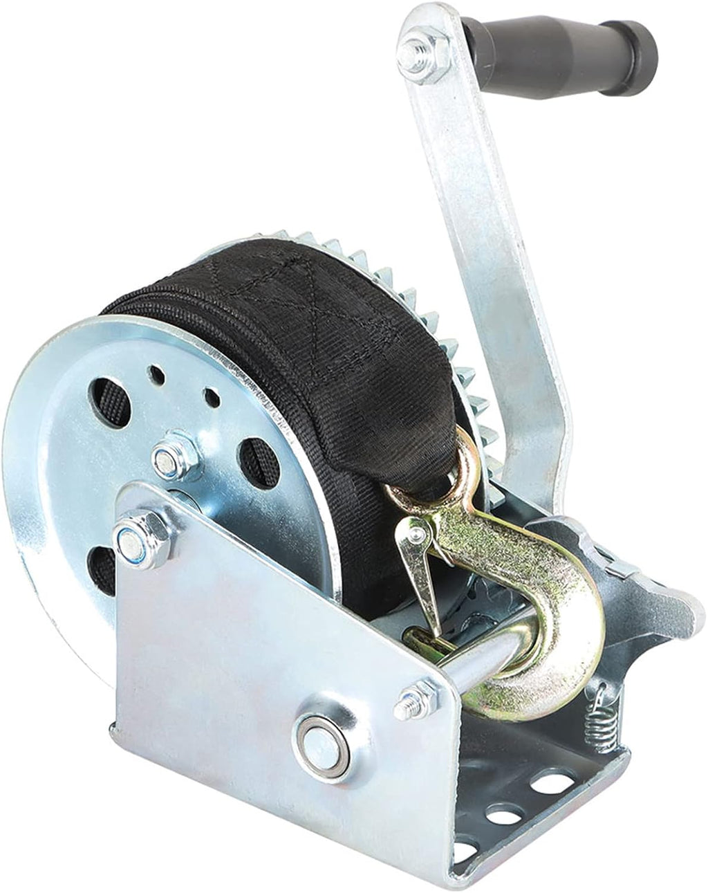 Heavy Duty Hand Winch 2500lbs with 24FT Strap Manual Operated Two-Way Ratchet Pack of 2 H49503