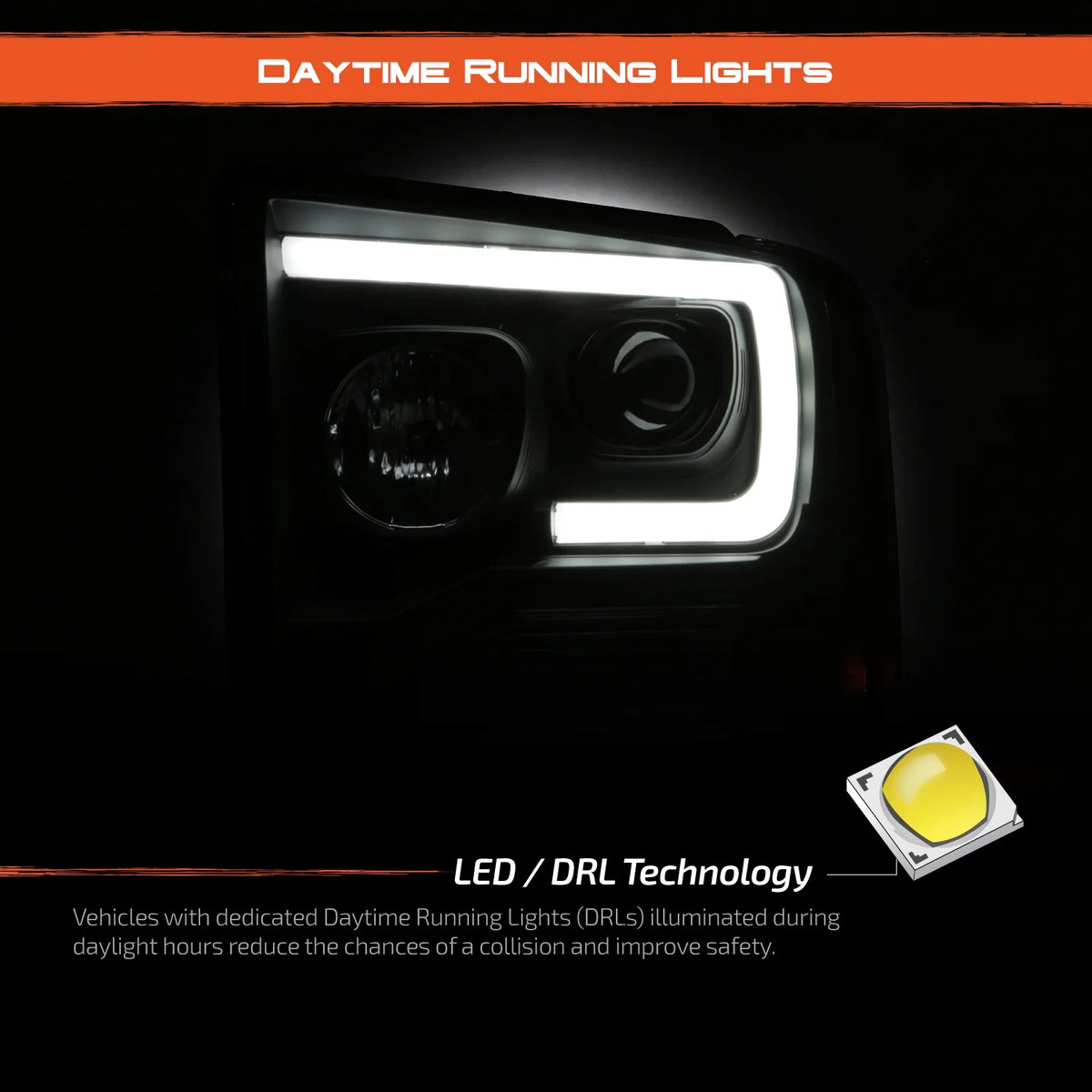 Black LED Projector Headlights for Ford F250 F350 F450 F550 Super Duty Z352876