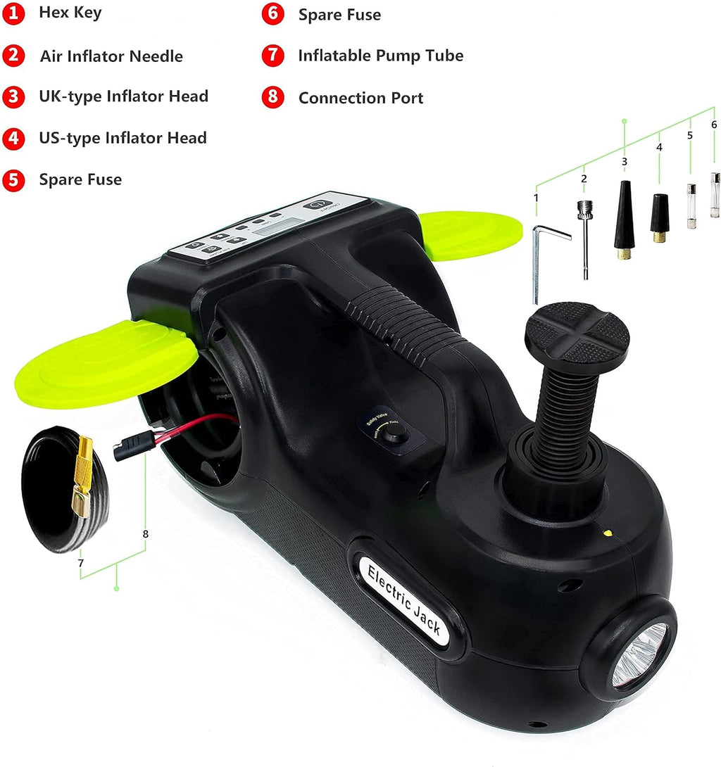 Electric Car Jack Kit 5 Ton 12V Hydraulic with Impact Wrench W971624
