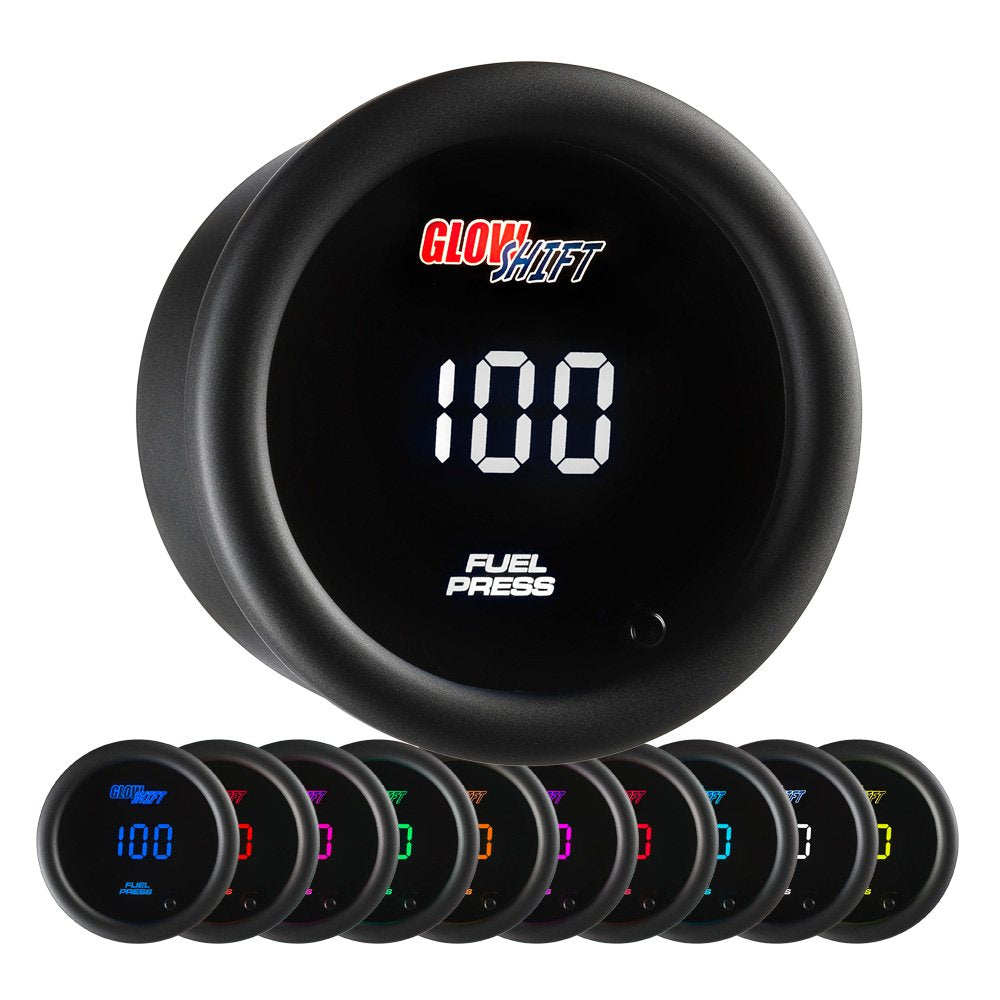 10 Color Digital 100 PSI Fuel Pressure Gauge Kit with Electronic Sensor Q18651