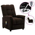 Electric Massage Reclining Chair with Adjustable Footrest and Backrest Fabric Sofa Chair Recliner Dark Brown A6018