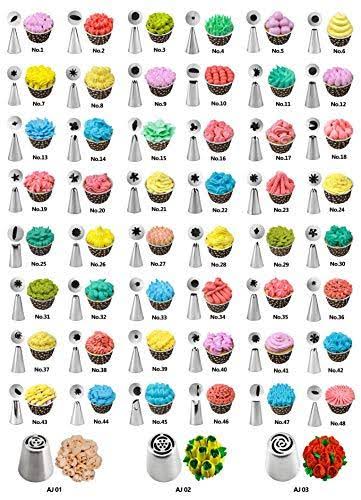 78 Piece Cake Decorating Supplies Kit with Aluminium Rotating Turntable Stand F359