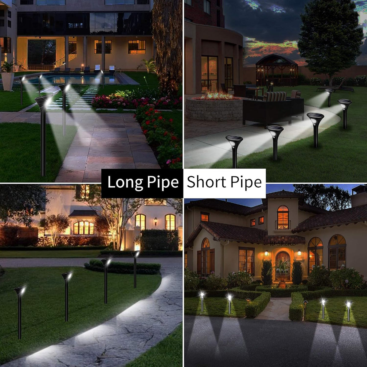 Black Solar Powered Pathway Lights W52308