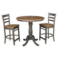 Round Pedestal Gathering Height Table with 2 Counter Height Stools - 3 Piece Set B841