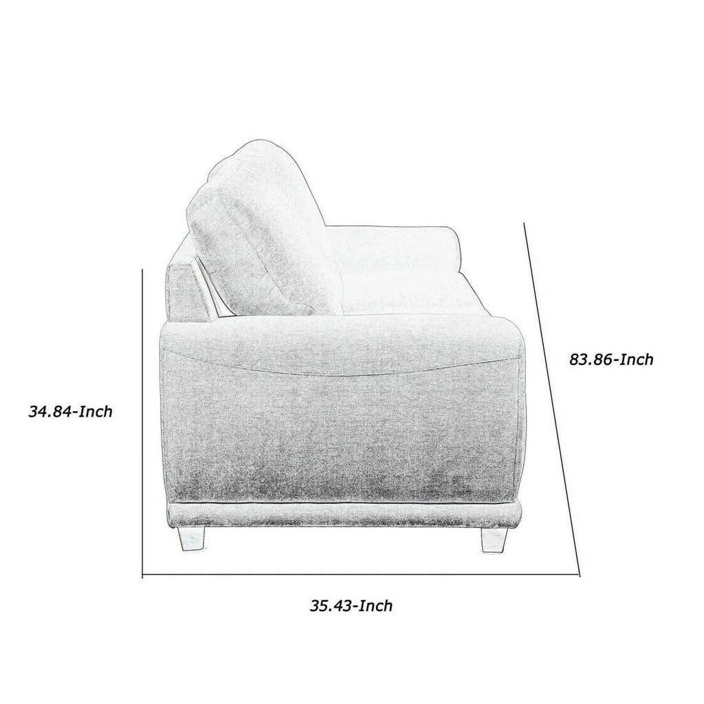 Light Blue Fabric Upholstered Wooden Sofa Q463138