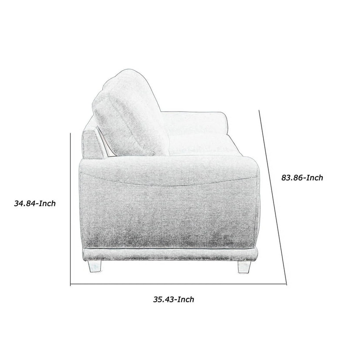 Light Blue Fabric Upholstered Wooden Sofa Q463138
