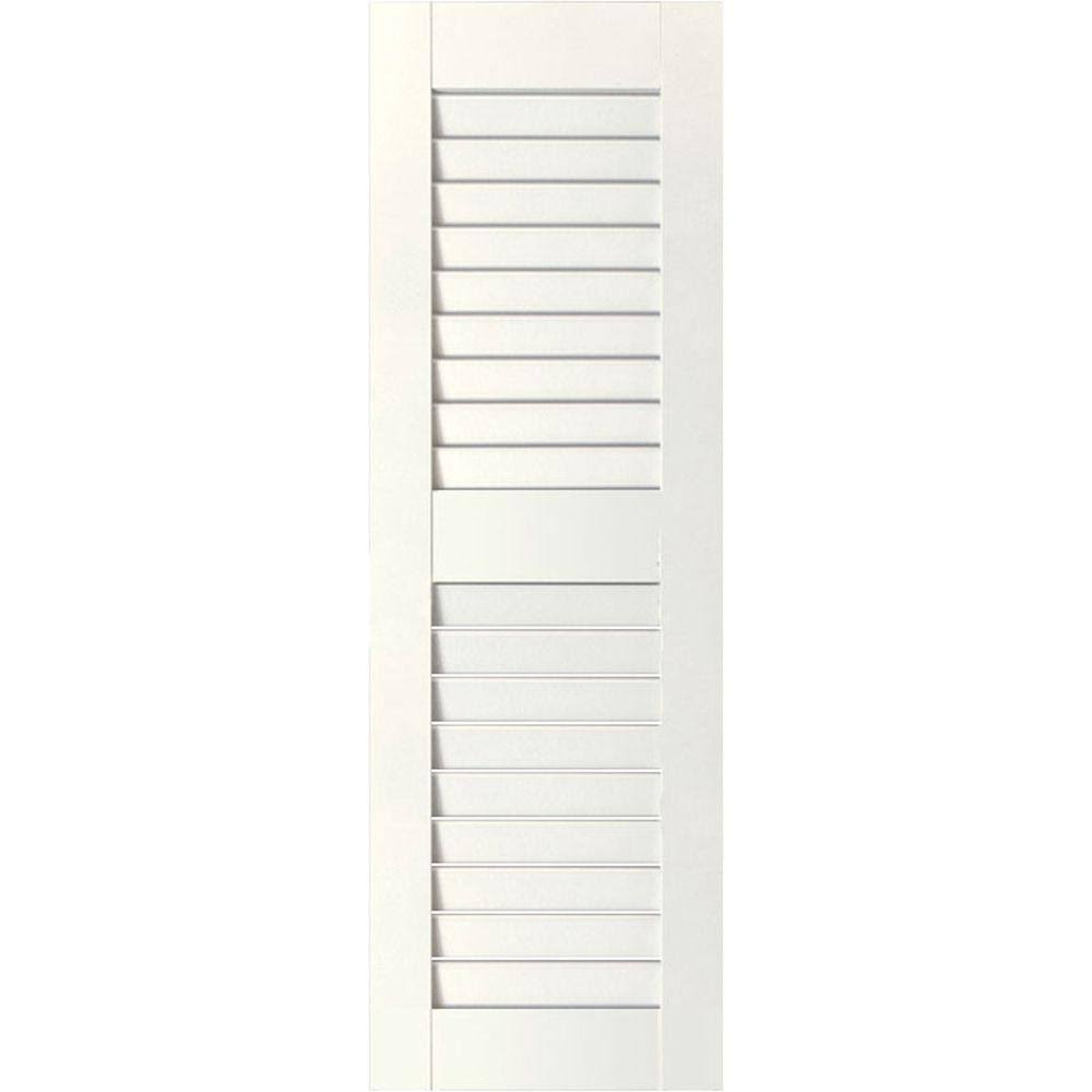 White Louvered Shutters Pair U82240