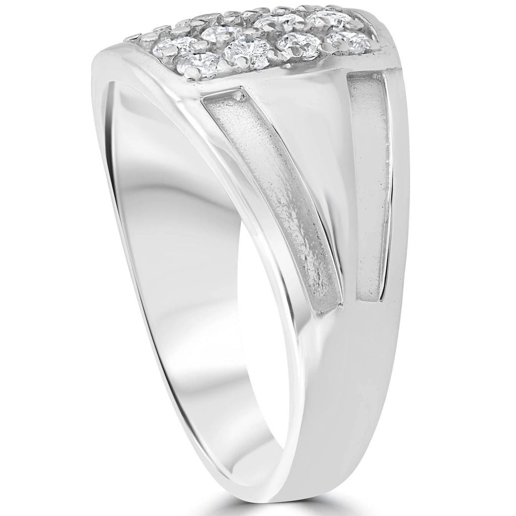 10k White Gold Diamond Mens Ring H47648