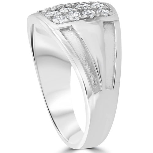 10k White Gold Diamond Mens Ring H47648