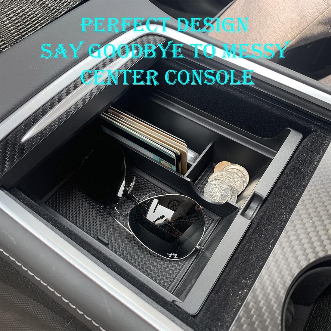 Center Console Organizer Tray Storage Box ABS Material 3PCS Pack of 2 U623