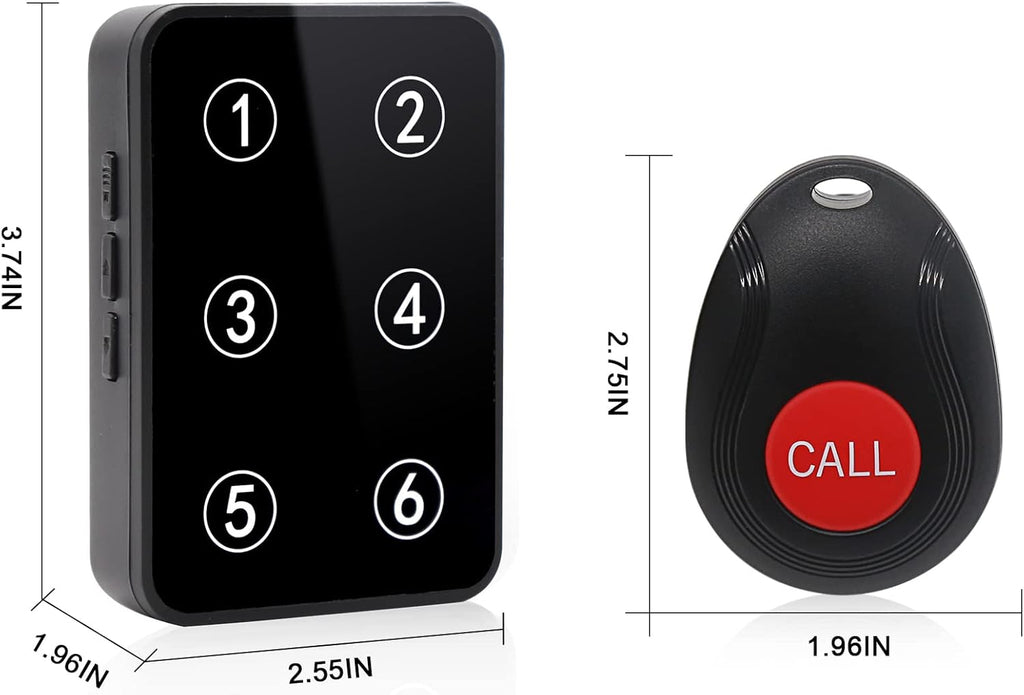 Wireless Call Button System with 2 Number Display Plug-in Receiver 6 Waterproof Transmitters C86521