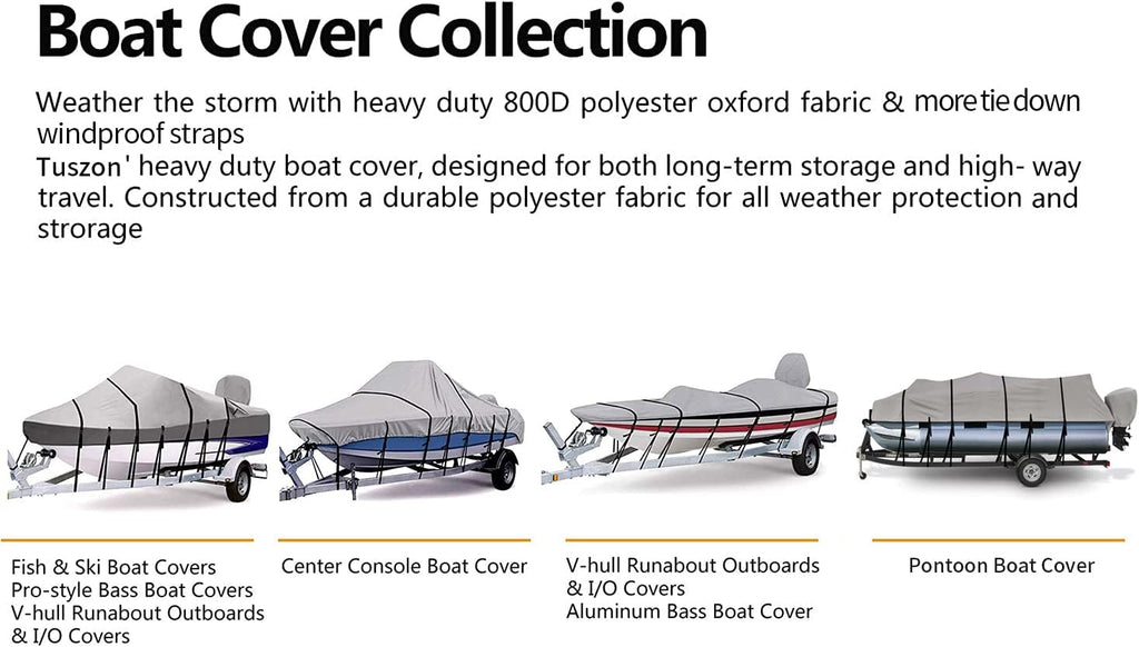 100% Waterproof 800D Marine Grade Polyester Canvas Bass Boat Cover J8532