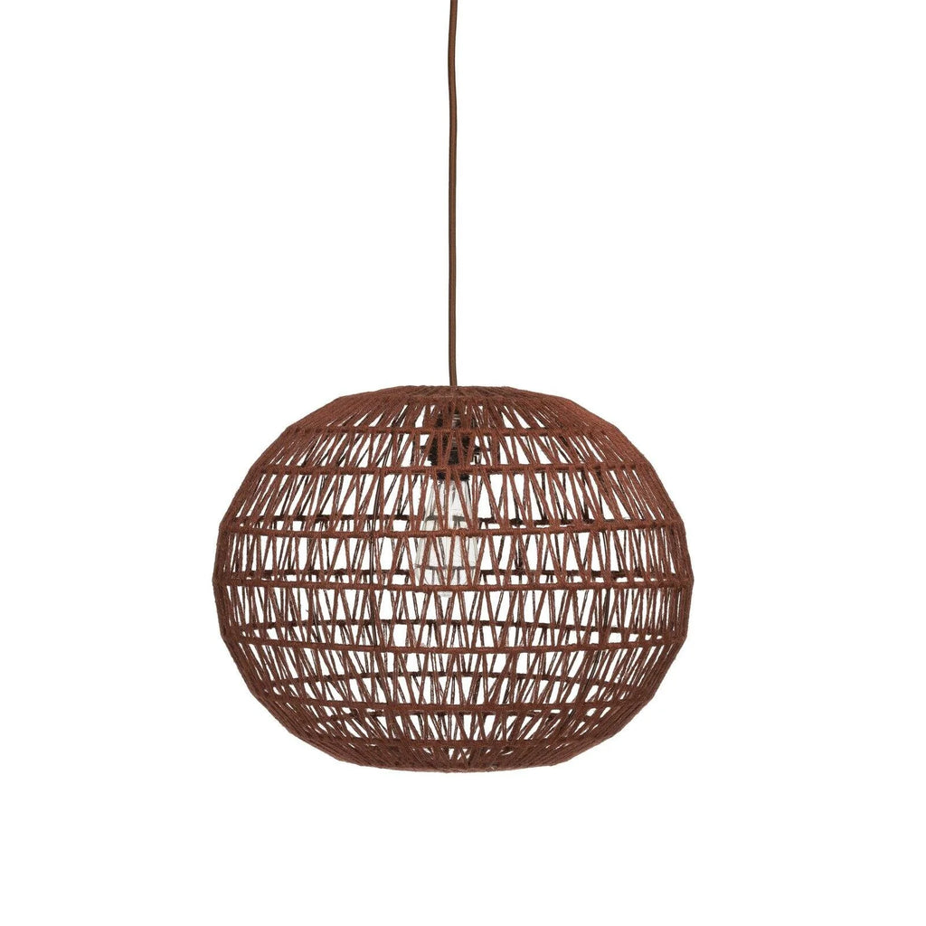 Woven Hemp Rope Pendant Light E29665